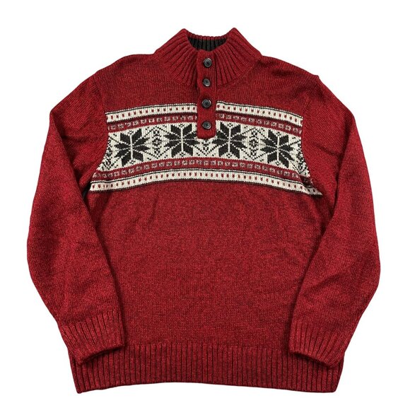 Tricots St Rapheal Sweater Mens Large 1/4 Button Down Winter Pullover - Picture 1 of 7